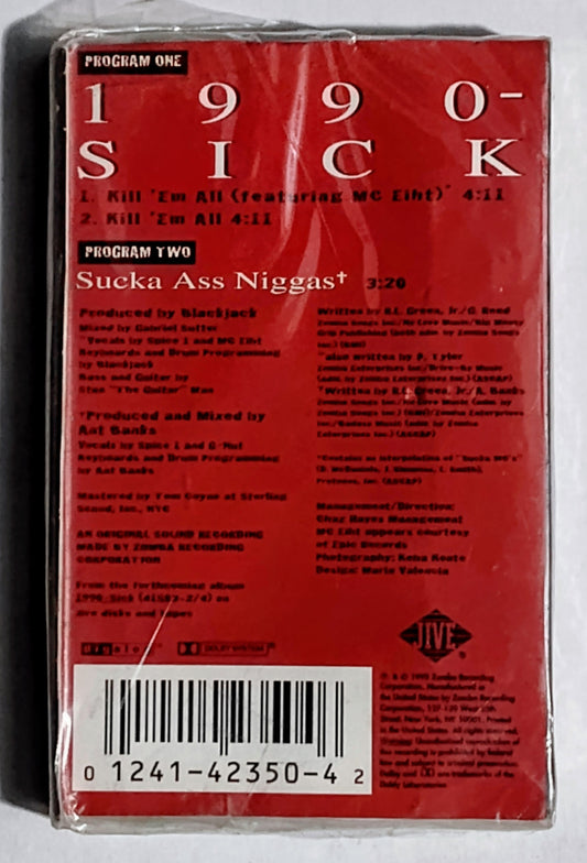 Spice 1 - “1990-Sick (Kill ‘Em All) - CASSETTE TAPE (Single) VG+/M (Sealed)