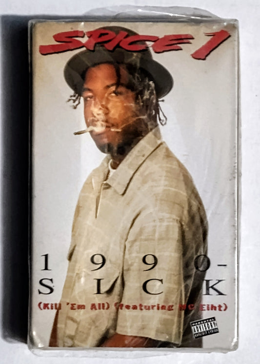 Spice 1 - “1990-Sick (Kill ‘Em All) - CASSETTE TAPE (Single) VG+/M (Sealed)