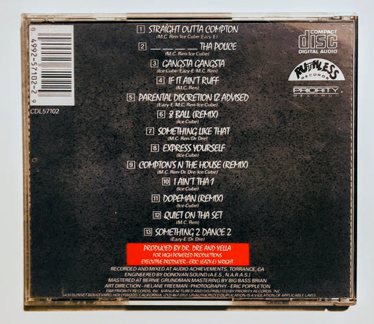 N.W.A. - "Straight Outta Compton" - COMPACT DISC VG+/G+