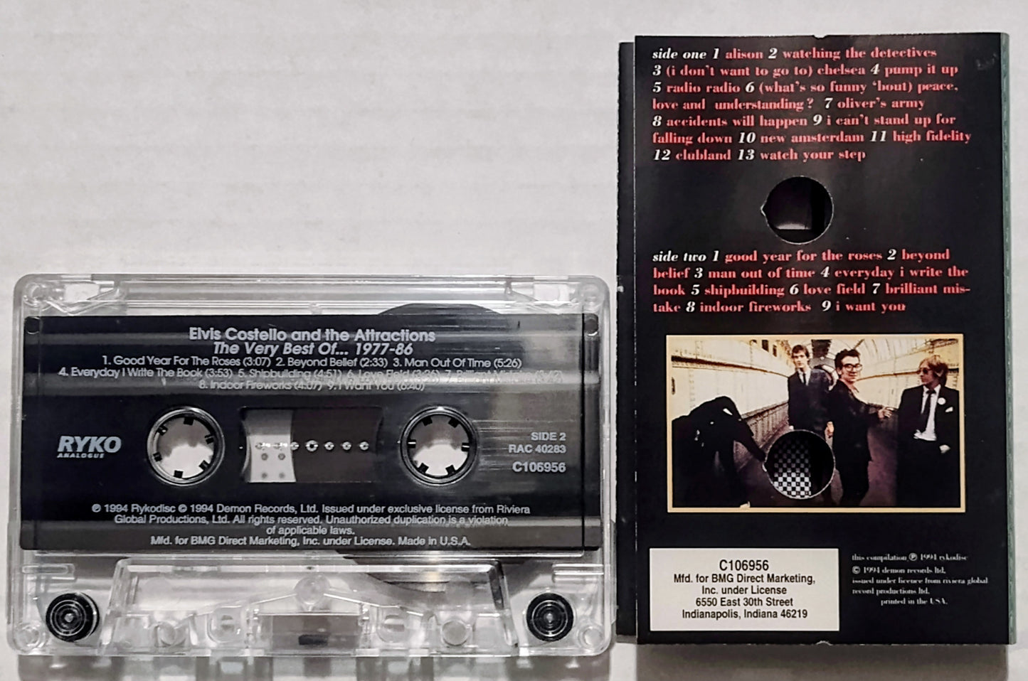 Elvis Costello - “The Very Best Of Elvis Costello And The Attractions” - CASSETTE TAPE (BMG)VG/VG+