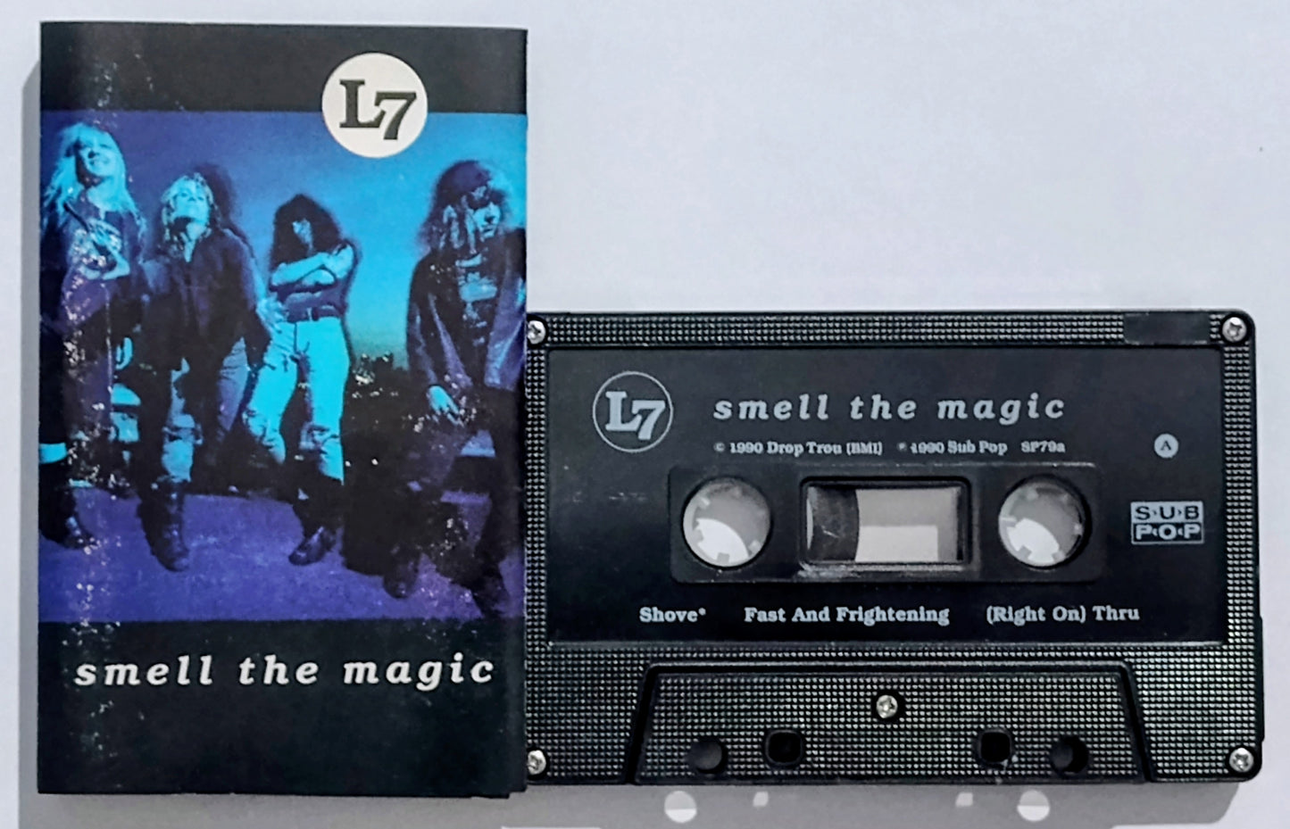 L7 - “Smell The Magic” - INDIE CASSETTE TAPE G+/VG+