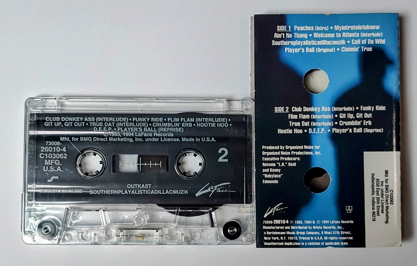 Outkast - "Southernplayalisticadillacmuzik" - CASSETTE TAPE (BMG Club Version; DOLBY B NR HX PRO) VG+/VG+