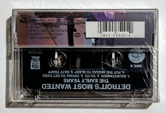 Detroit's Most Wanted - "The Early Years" - CASSETTE TAPE VG+/M (Sealed; tiny tear on spine; cracks in case on front and back) [Detroit, MI]