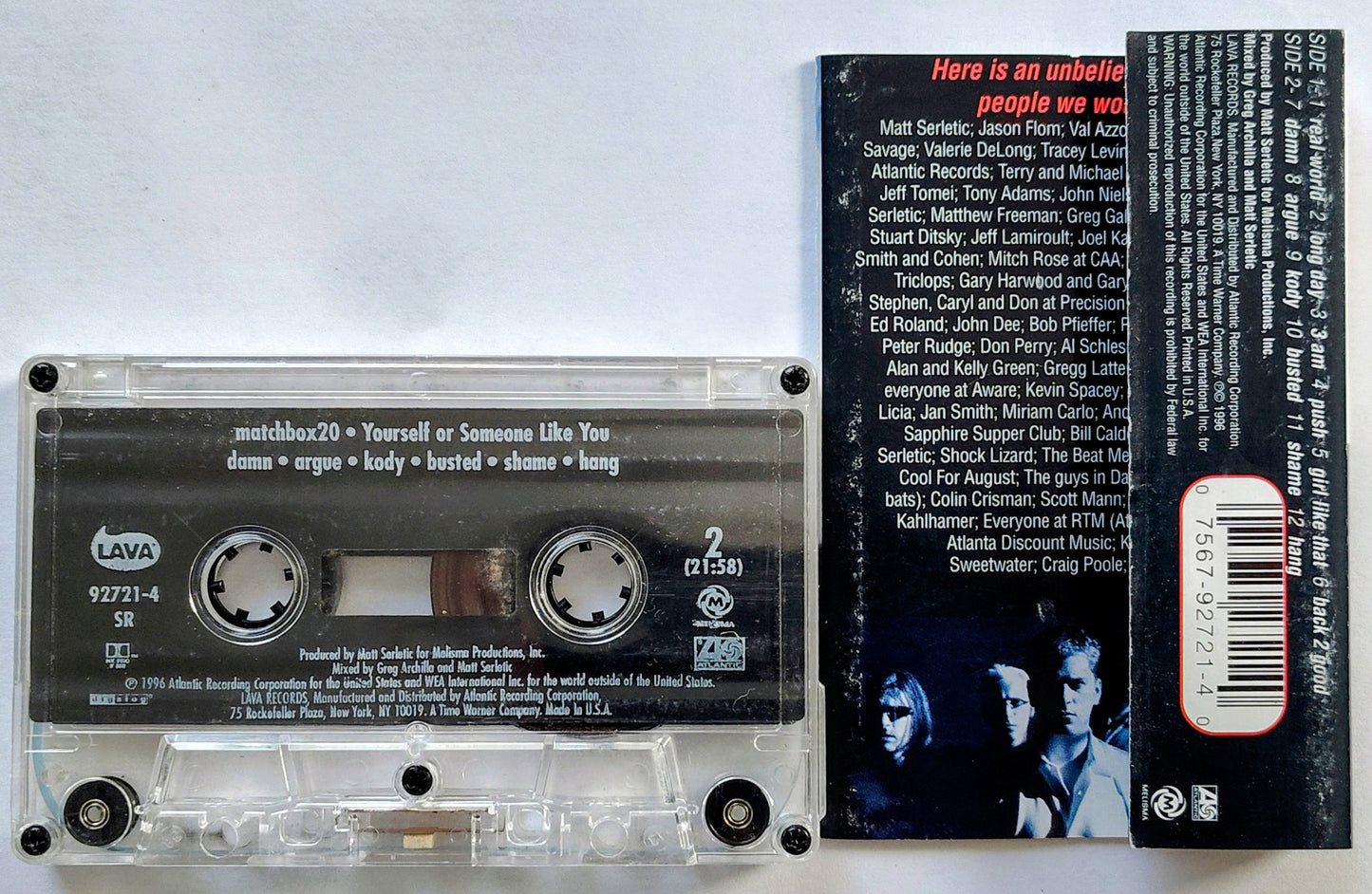 Matchbox 20 Featuring Rob Thomas From Matchbox 20 - “Yourself Or Someone Like You” - CASSETTE TAPE VG/G *🚨*