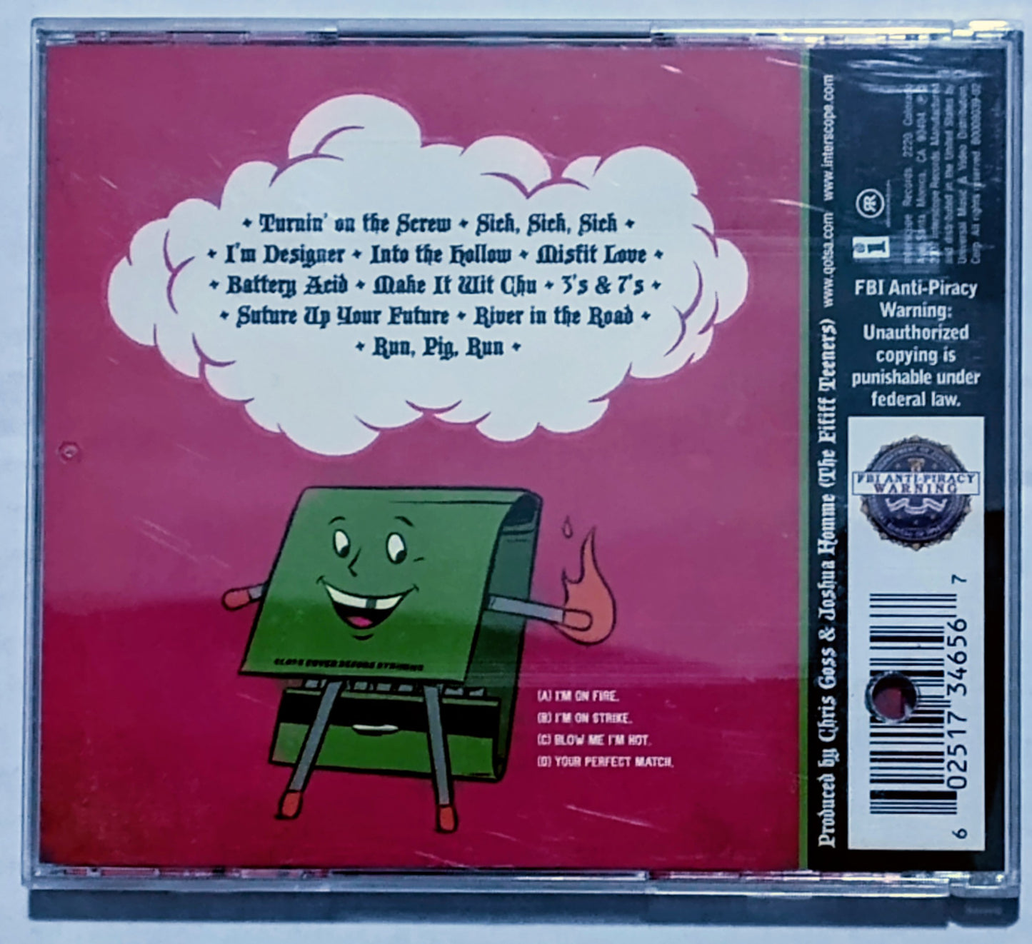 Queens Of The Stone Age - “Era Vulgaris” - COMPACT DISC VG/VG+