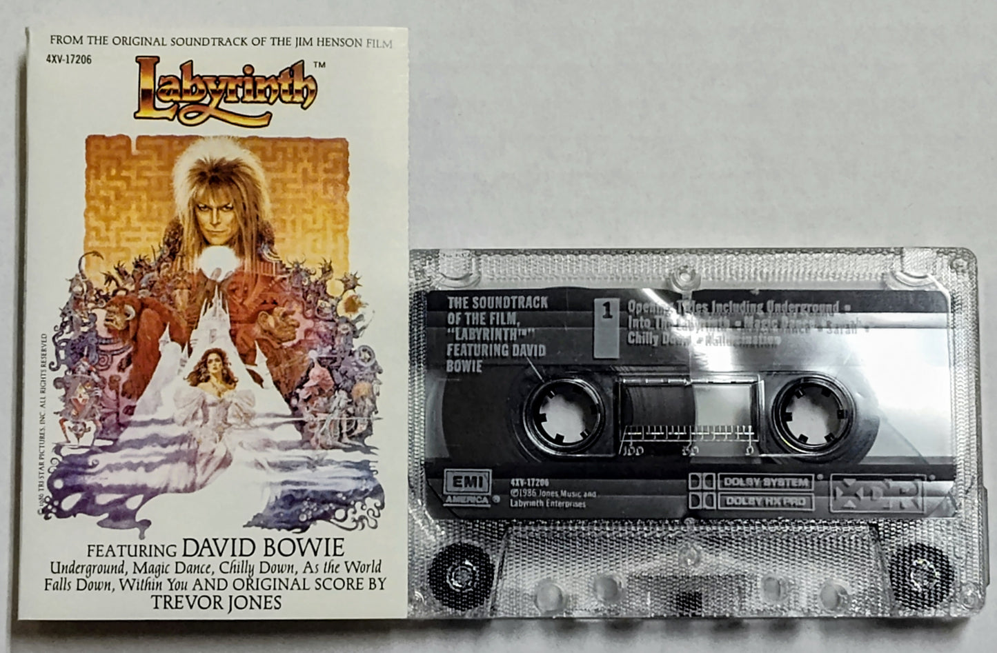 David Bowie - "Labyrinth Soundtrack” - CASSETTE TAPE VG/VG+