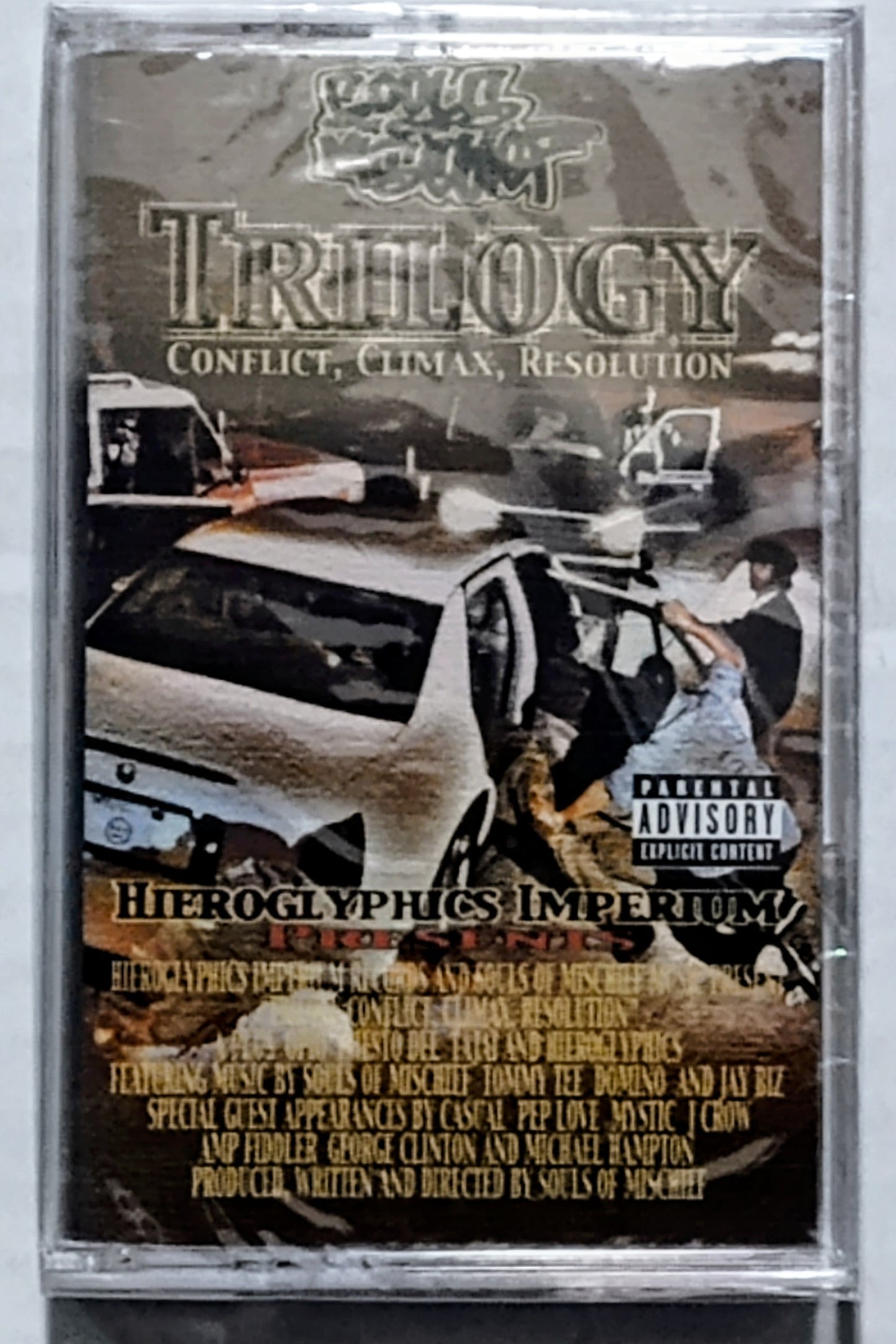 Souls Of Mischief - "Trilogy: Conflict, Climax, Resolution" - CASSETTE TAPE NM/M (Sealed; slightly torn cellophane/ loose seal)