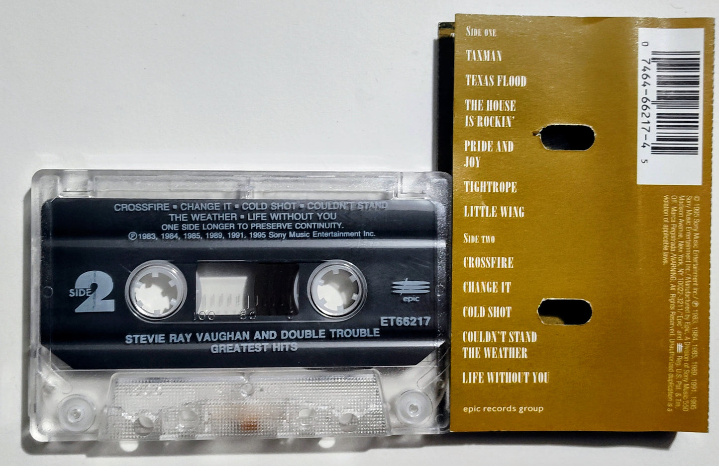 Stevie Ray Vaughan And Double Trouble - "Greatest Hits" - CASSETTE TAPE VG+/VG+