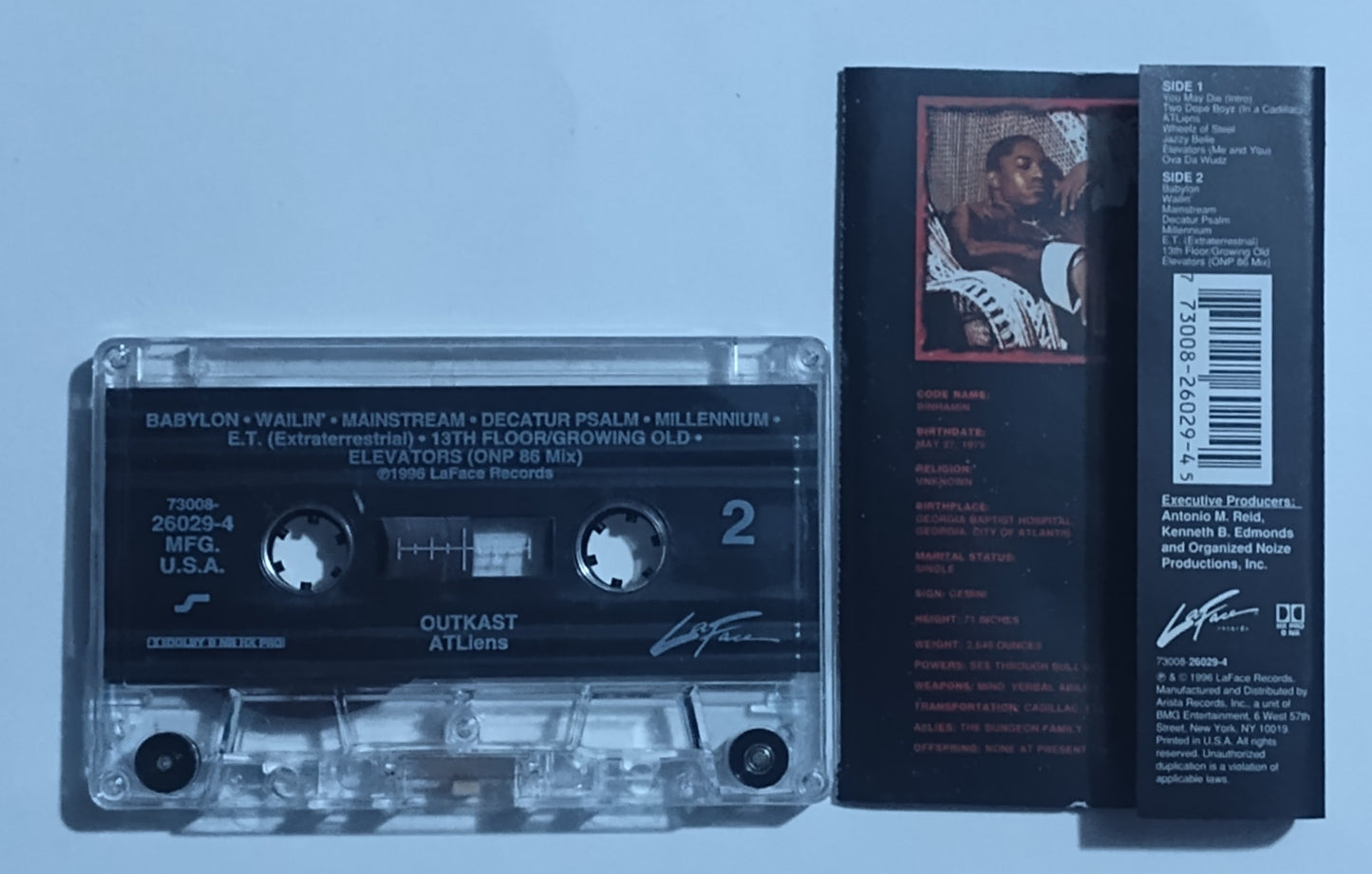 Outkast - "ATLiens" - CASSETTE TAPE (DOLBY HX PRO B NR) VG+/VG+