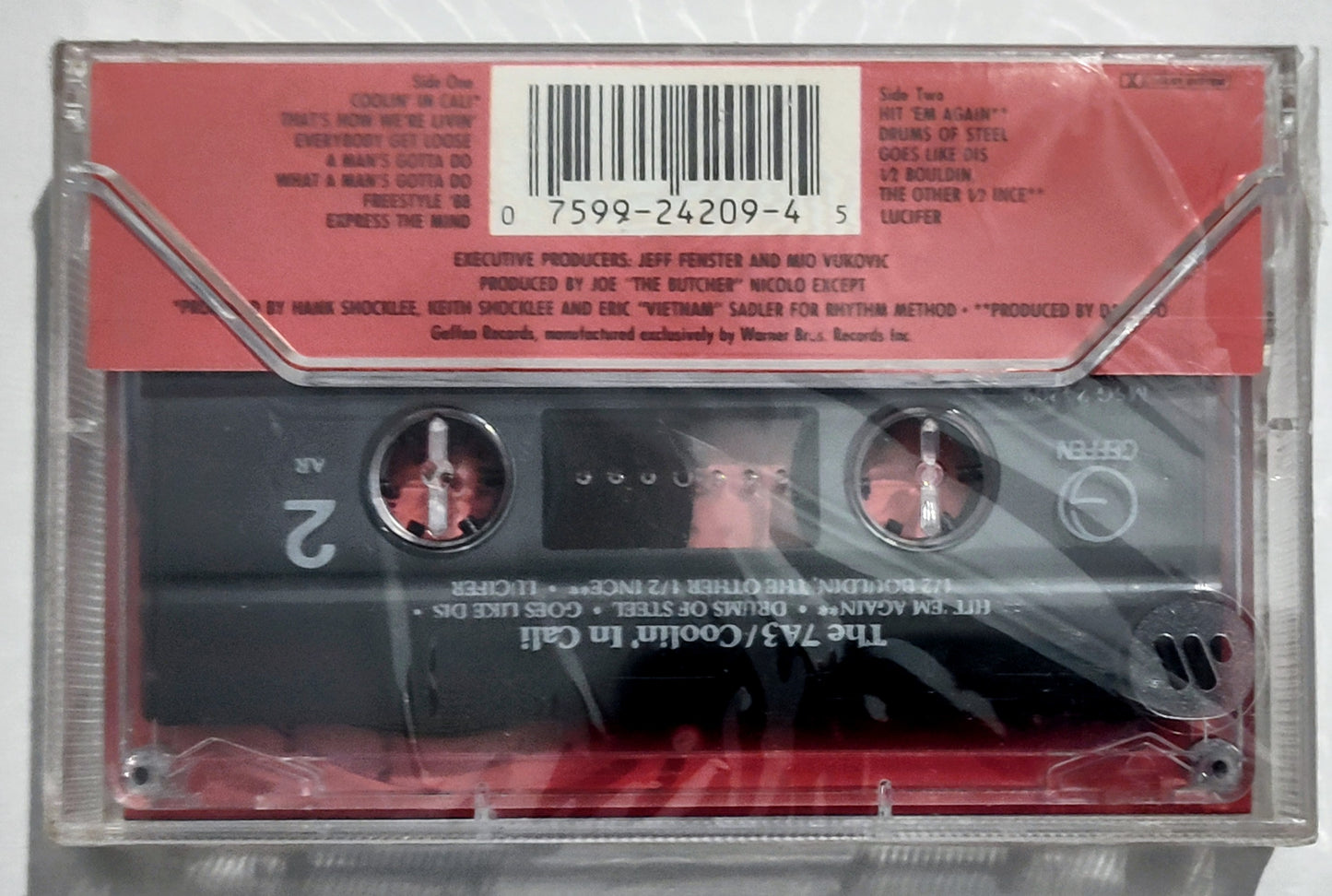 7A3, The - “Coolin’ In Cali” - CASSETTE TAPE NM/M (Sealed; tiny cracks on back of case; small break in cellophane seal) [Los Angeles, CA]