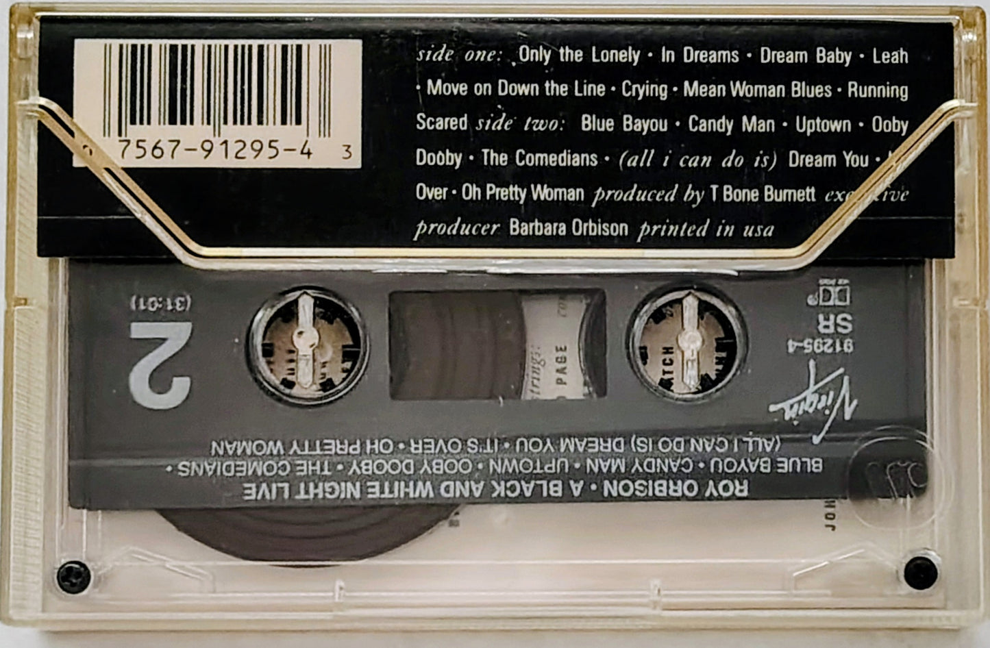 Roy Orbison - “ Black And White Night Live” - CASSETTE TAPE VG+/VG+