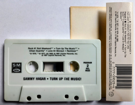Sammy Hagar - “Turn Up The Music” - CASSETTE TAPE VG/VG