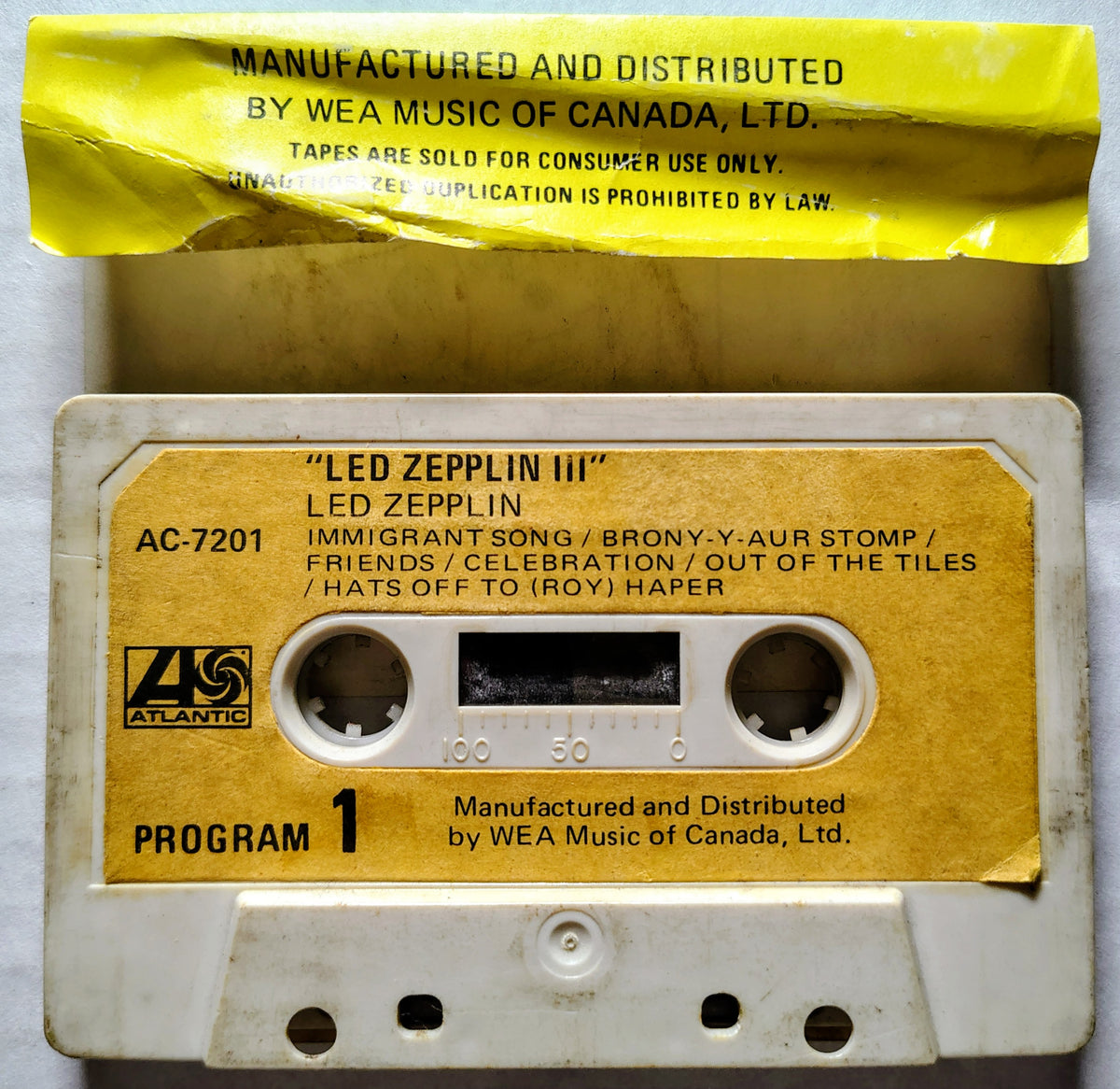 Led Zeppelin - "Led Zeppelin III" - CASSETTE TAPE (Canada) G/G+ (Plays killer!!!)
