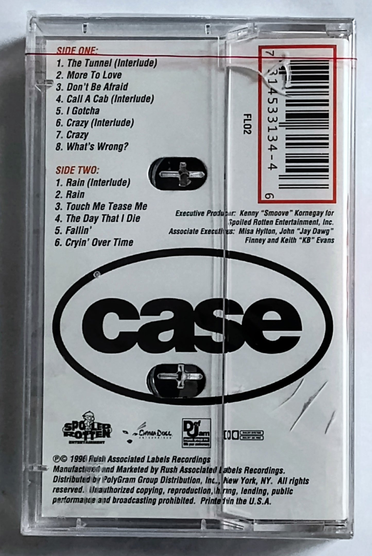 Case - “Case” - CASSETTE TAPE (Canada; clear case) VG+/M (Sealed with hype sticker; Cracked case)