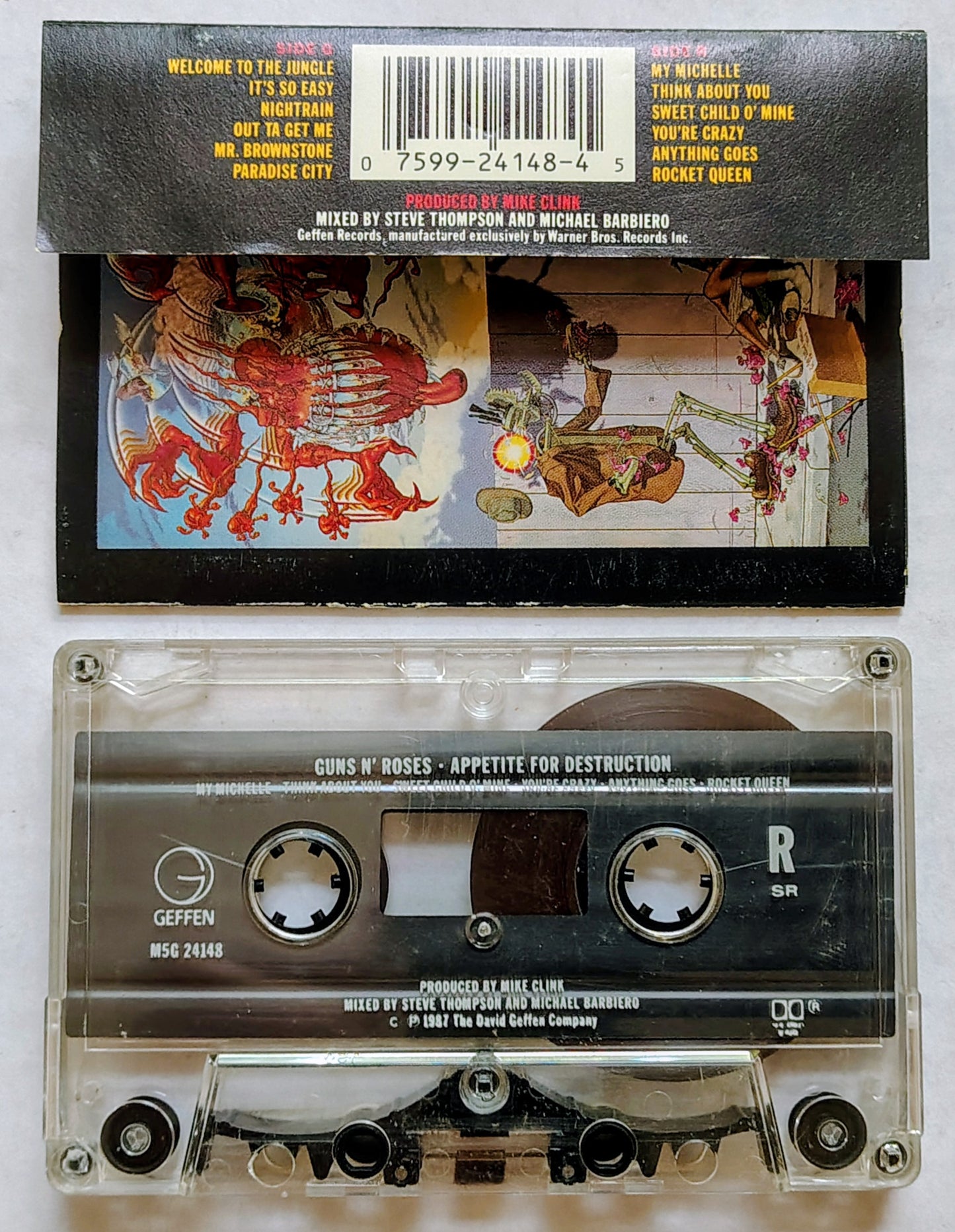Guns N' Roses - "Appetite For Destruction"- CASSETTE TAPE VG/VG+