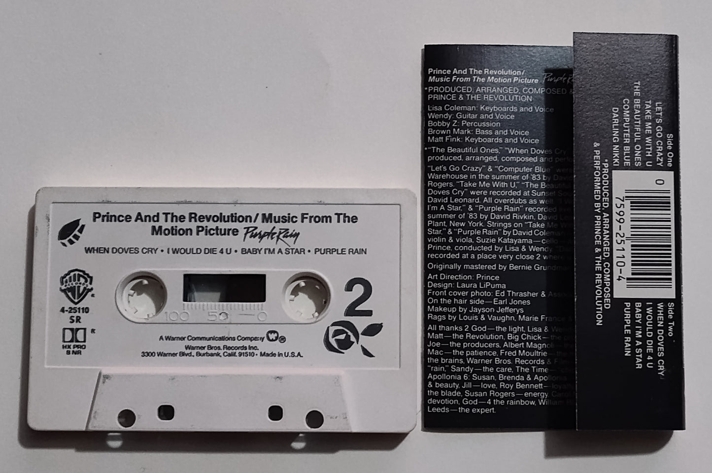 Prince - "Purple Rain" - CASSETTE TAPE (SR; DOLBY HX PRO B NR) VG+/VG