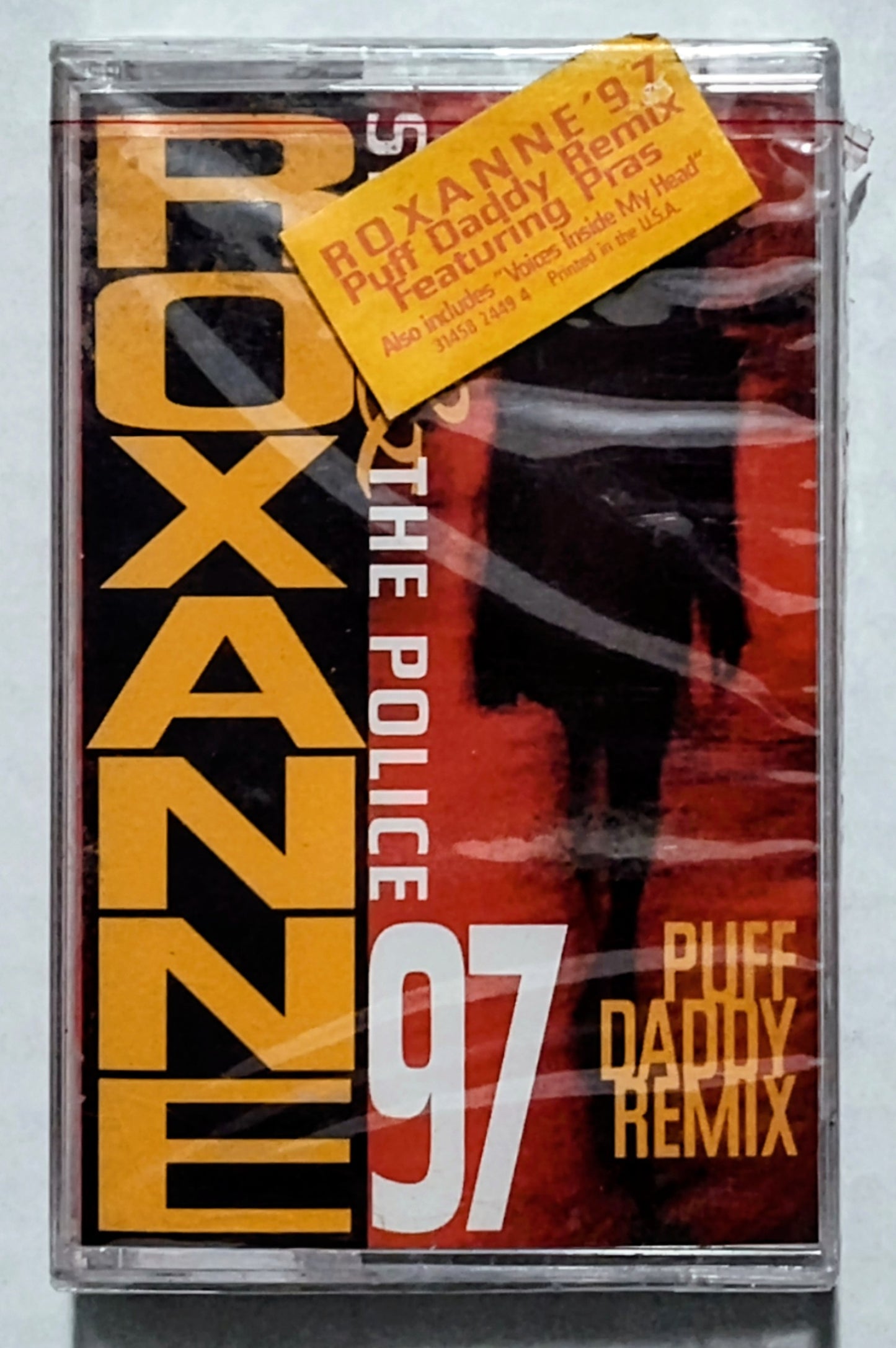 Sting & The Police - “Roxanne 97 (Puff Daddy Remix)” - CASSETTE TAPE (Single) NM/M (sealed with hype sticker; seal pull-tab is slightly pulled)
