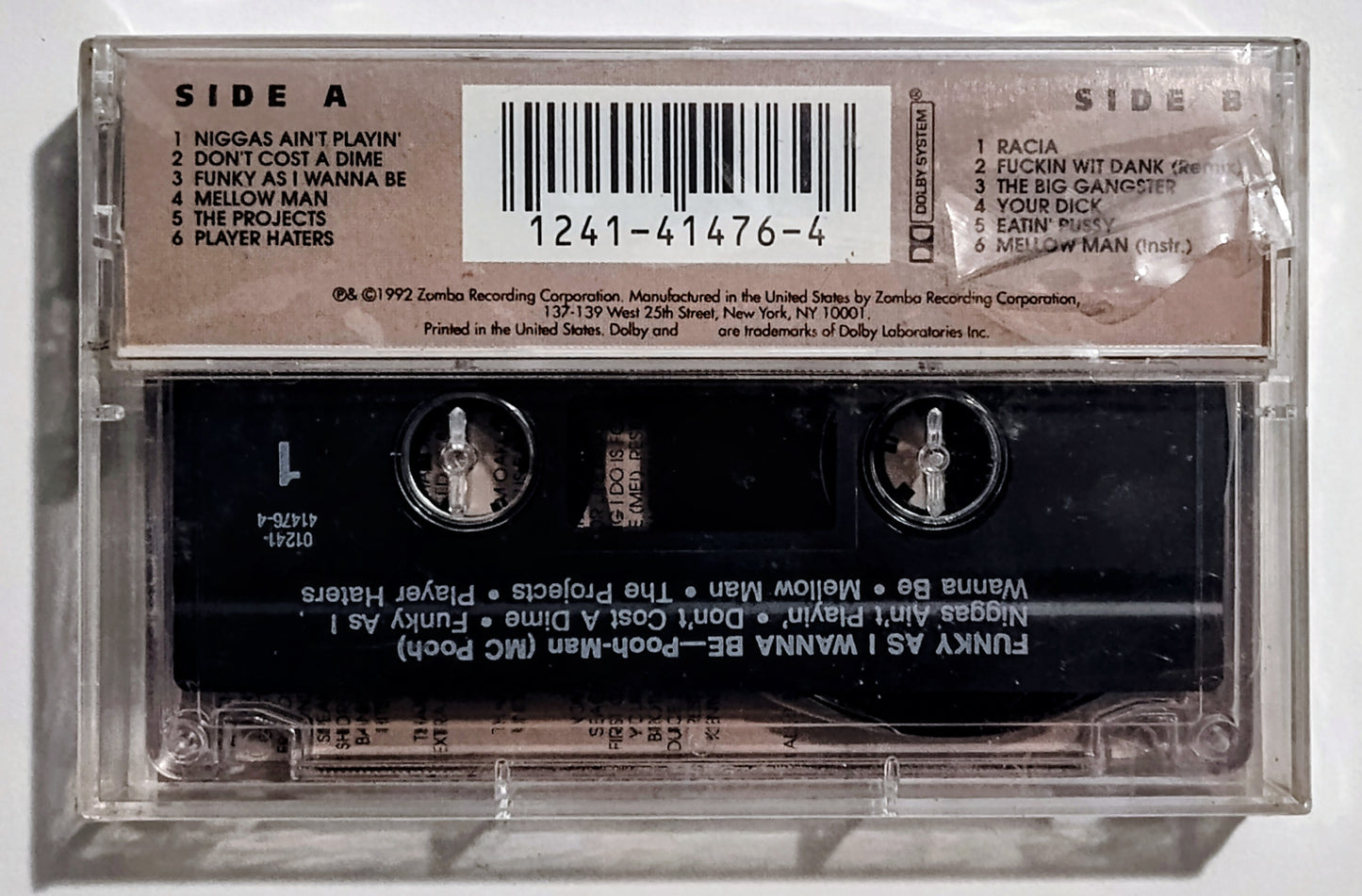 Pooh-Man (M C. Pooh) - "Funky As I Wanna Be" - CASSETTE TAPE NM/M (Sealed; tear in cellophane on back)