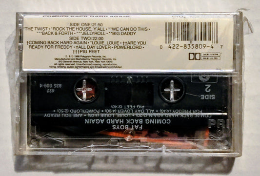 Fat Boys - “Coming Back Hard Again” - CASSETTE TAPE NM/M (Sealed with hype sticker; broken seal)