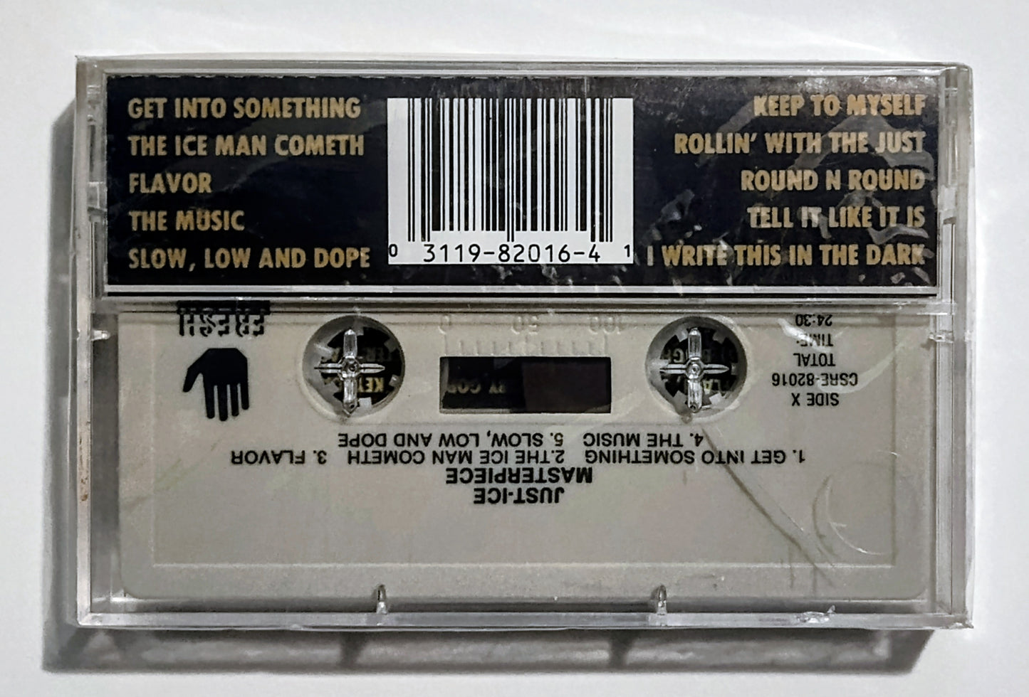 Just•Ice - "Masterpiece" - CASSETTE TAPE NM/M (Sealed; crack on back of case)