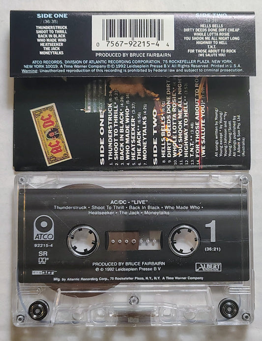 AC/DC - “AC/DC LIVE” - CASSETTE TAPE VG+/VG+