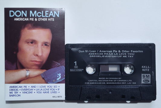 Don McLean - "American Pie And Other Hits" - CASSETTE TAPE (Canada; black shell; DOLBY HX PRO) VG+/VG+