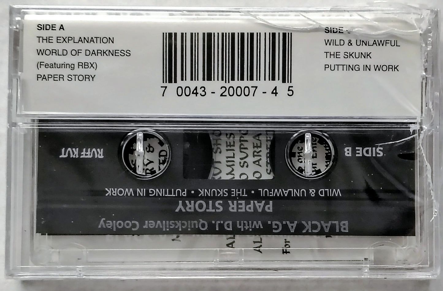 Black A.G. Featuring DJ Quicksilver Cooley - “Paper Story (EP)” - CASSETTE TAPE NM/M (Sealed with cracked case) *❄️* [Chicago, IL]