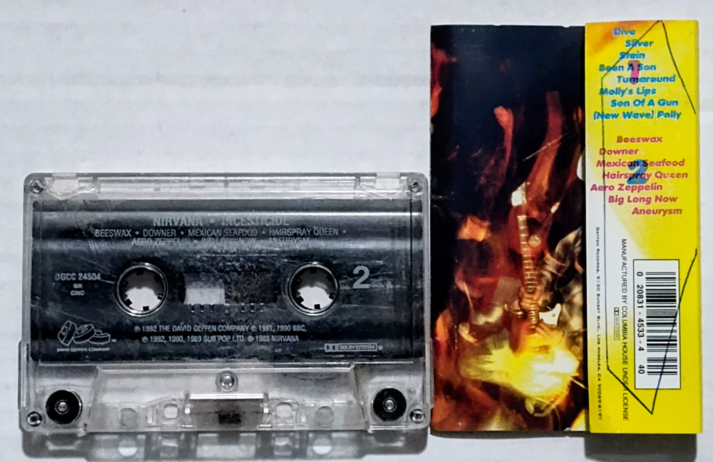Nirvana - “Incesticide” - CASSETTE TAPE VG+/G+