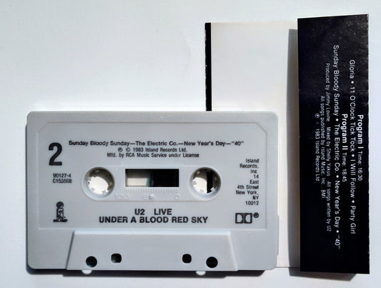 U2 - "Under A Blood Red Sky" - CASSETTE TAPE (RCA Club) VG+/VG+