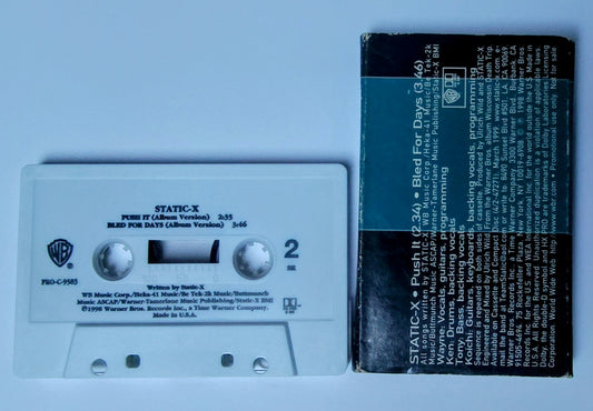 Static-X "Push It (2:34)*Bled For Days(3:46)" - CASSETTE TAPE ("CASSINGLE"; DOLBY B NR) G+/VG+