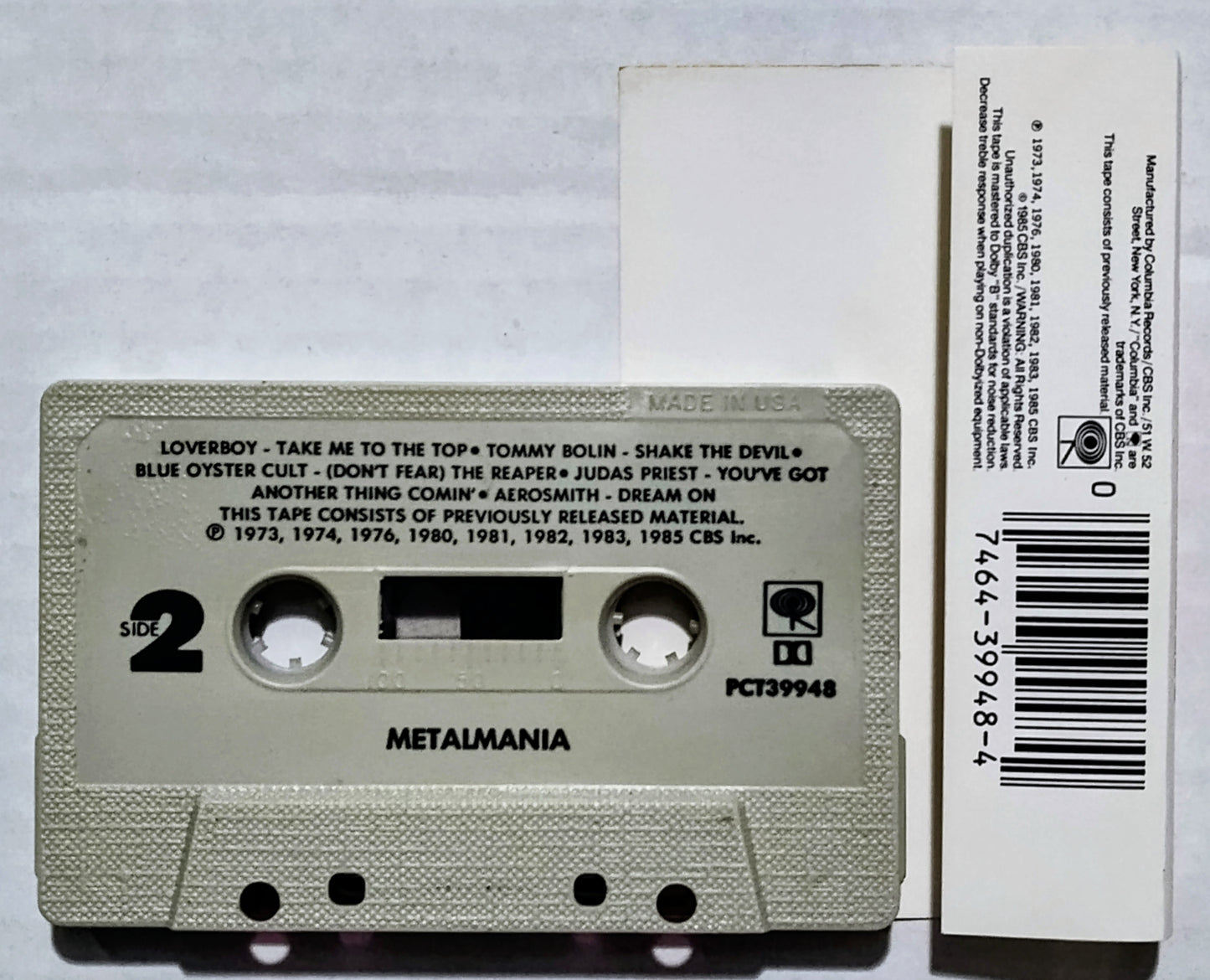 Various Artists - “Metalmania” - CASSETTE TAPE VG+/VG+