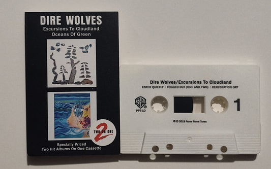 Dire Wolves - "Excursions To Cloudland/ Oceans Of Green" (Two-On-One) - INDIE CASSETTE TAPE NM/M