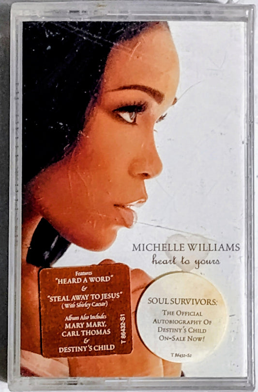 Michelle Williams (Destiny's Child) - “Heart To Yours” - CASSETTE TAPE VG+/M (Sealed with hype sticker; large crack across cover; tiny tears in cellophane; security device attached; original price tag attached)