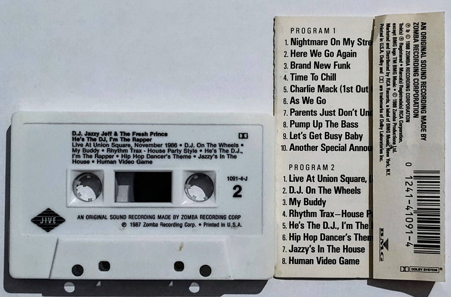 DJ Jazzy Jeff & The Fresh Prince "He's The DJ, I'm The Rapper" - CASSETTE TAPE VG+/VG+