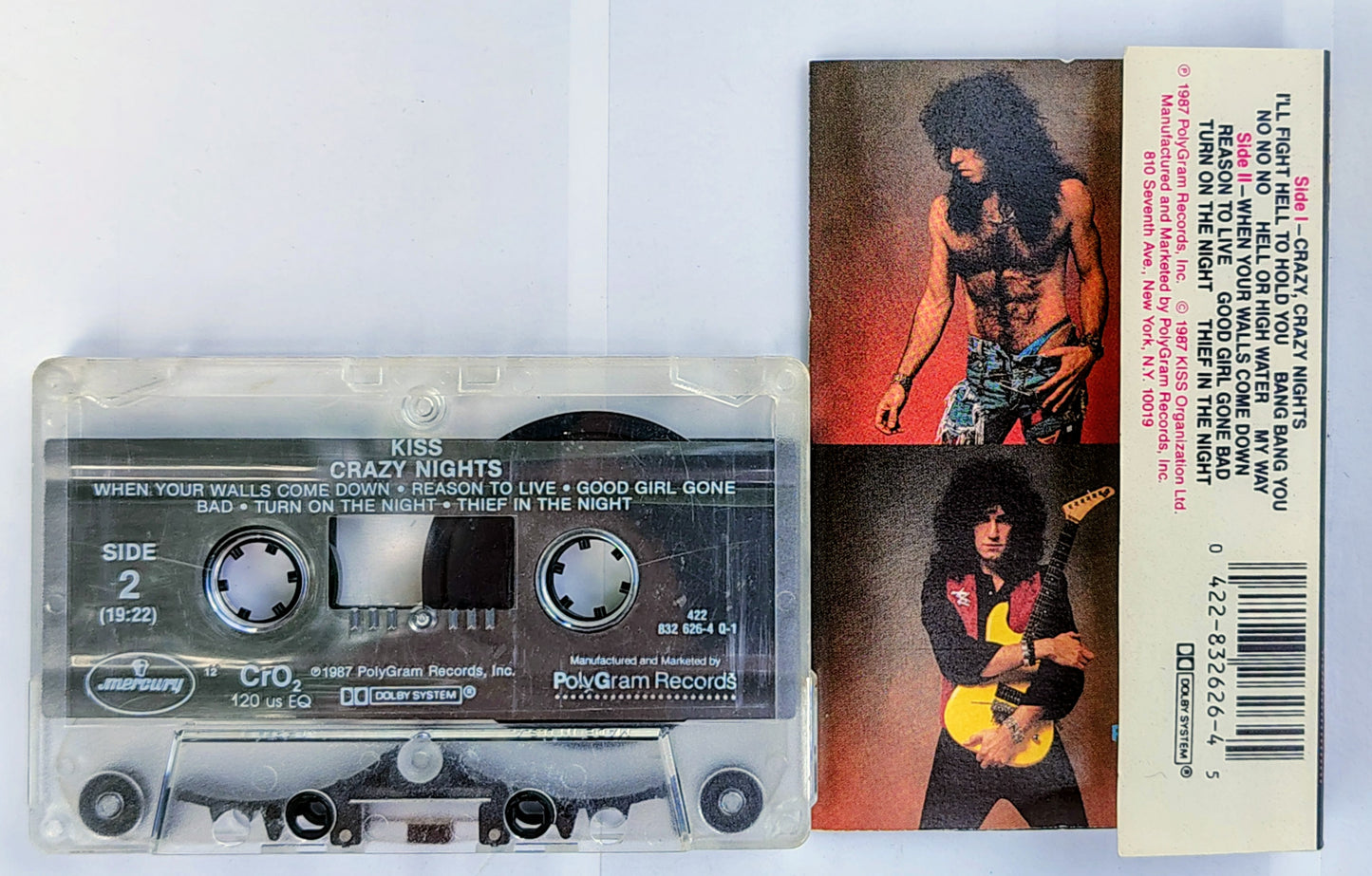 Kiss - “Crazy Nights” - CASSETTE TAPE VG/VG+