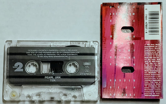 Pearl Jam - "Ten" - CASSETTE TAPE VG+/VG+