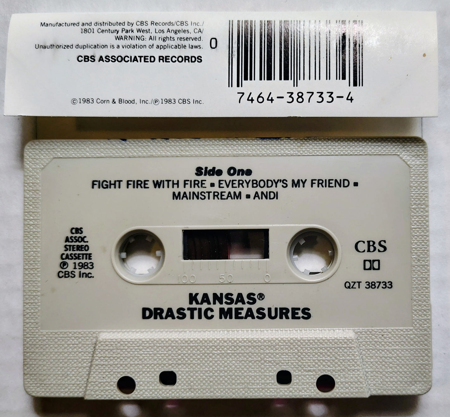 Kansas - “Drastic Measures” - CASSETTE TAPE VG/VG
