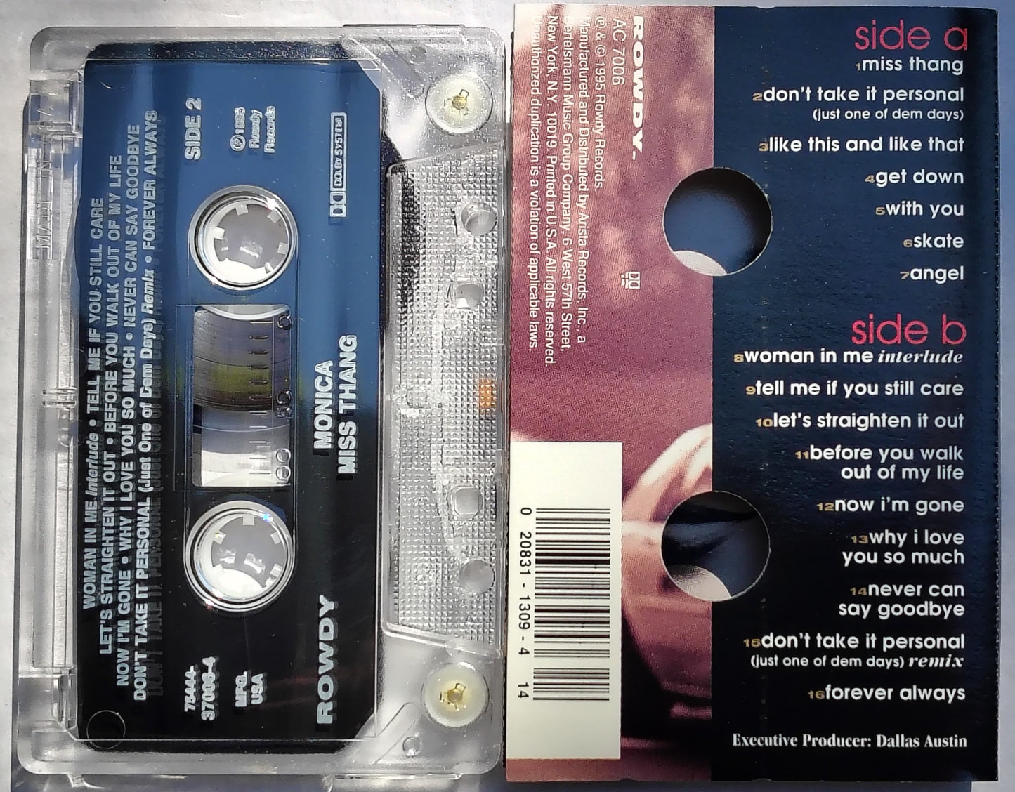 Monica - "Miss Thang" CASSETTE TAPE VG+/VG