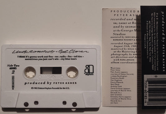 Linda Ronstadt - "Get Closer"   CASSETTE TAPE (DOLBY) VG+/VG+