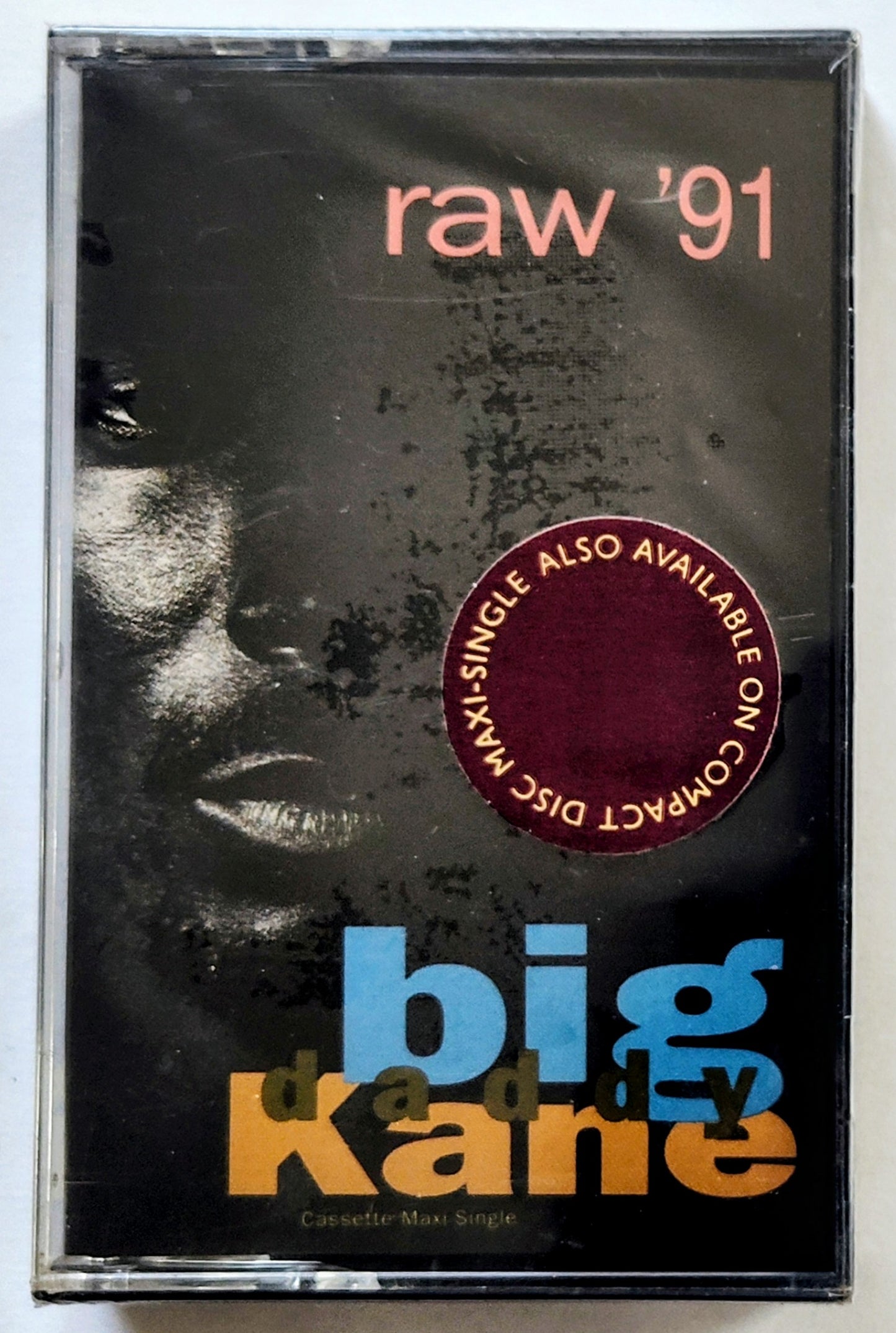 Big Daddy Kane - “Raw ‘91” - CASSETTE TAPE (Single) M/M (Sealed with hype sticker) [Queensbridge, NY]