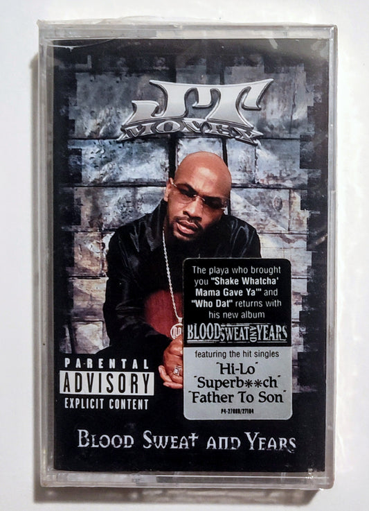 JT Money - "Blood Sweat And Years" - CASSETTE TAPE NM/M (Sealed; crack in upper left cover)