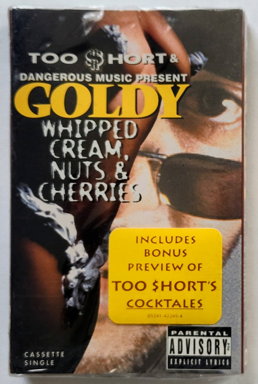 Goldy - “Whipped Cream, Nuts & Cherries” - CASSETTE TAPE (Single) VG/M (Sealed; drill hole through slipcase)