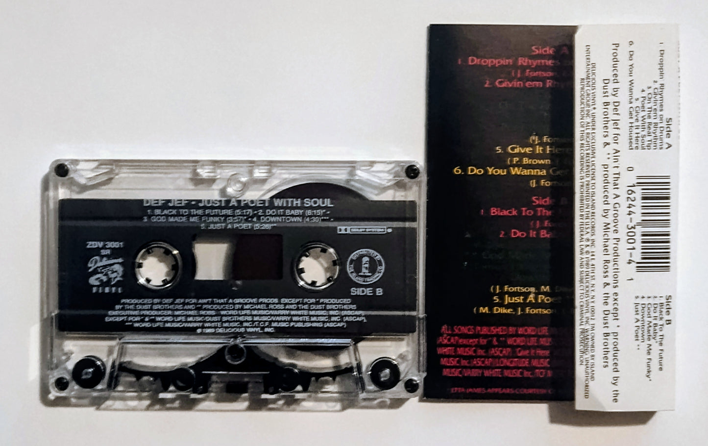 Def Jef - "Just A Poet With Soul" - CASSETTE TAPE (DOLBY) VG+/VG+
