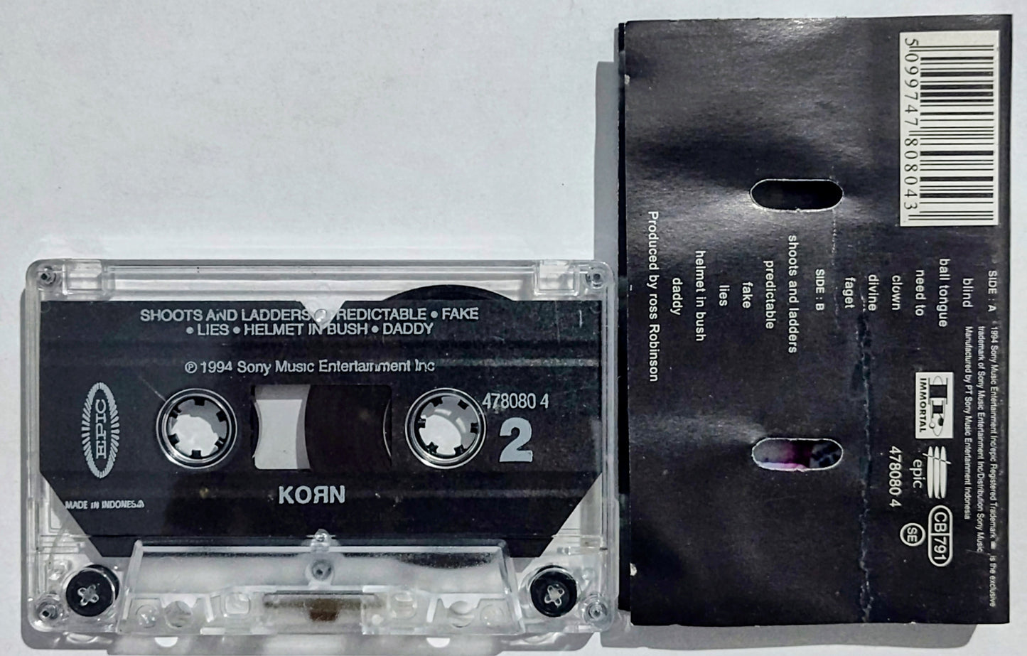 Korn - “Korn” - CASSETTE TAPE (Indonesia) VG+/VG+