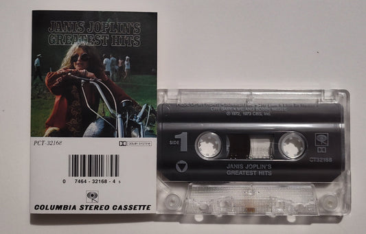 Janis Joplin - "Greatest Hits" - CASSETTE TAPE (DOLBY; Clear Shell) VG+/VG+