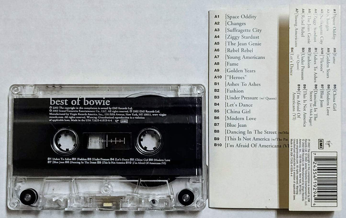 David Bowie - “Best Of Bowie” - CASSETTE TAPE (USA Version) VG/VG (Some wear to side b shell)
