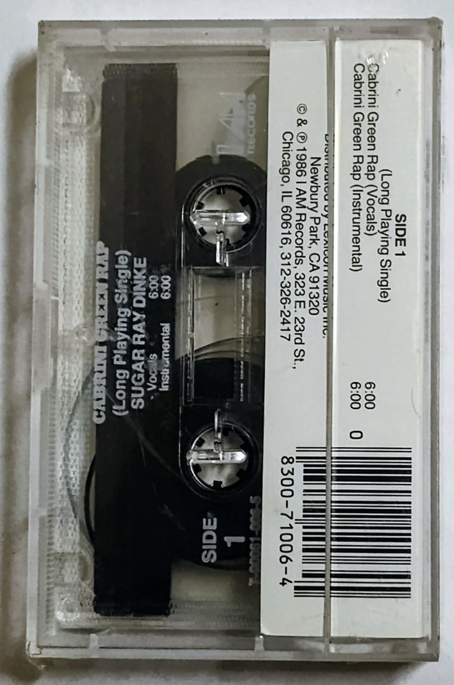 Sugar Ray Dinke - “Cabrini Green Rap” - CASSETTE TAPE (Single) NM/M (Sealed; small tears in cellophane; shelf wear) *❄️*[Chicago, IL]
