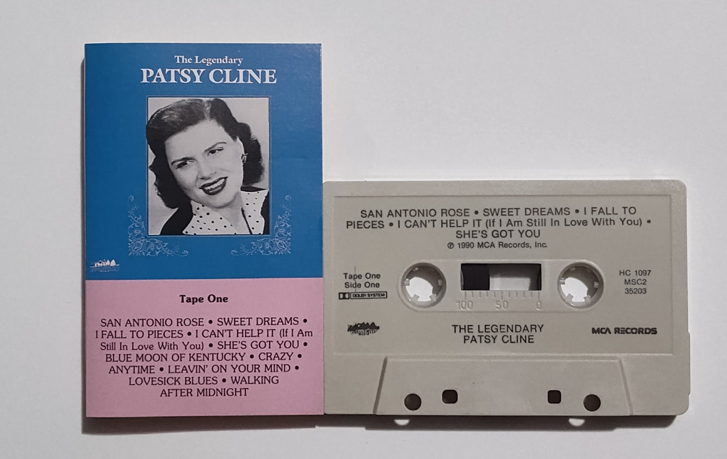 Patsy Cline - "The Legendary Patsy Cline" - CASSETTE TAPE (2x) VG+/VG+