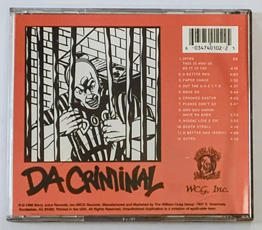 Da Criminal - “Crooked System” - COMPACT DISC NM/M (Was sealed; cellophane was grimy so I removed it; disc is mint)