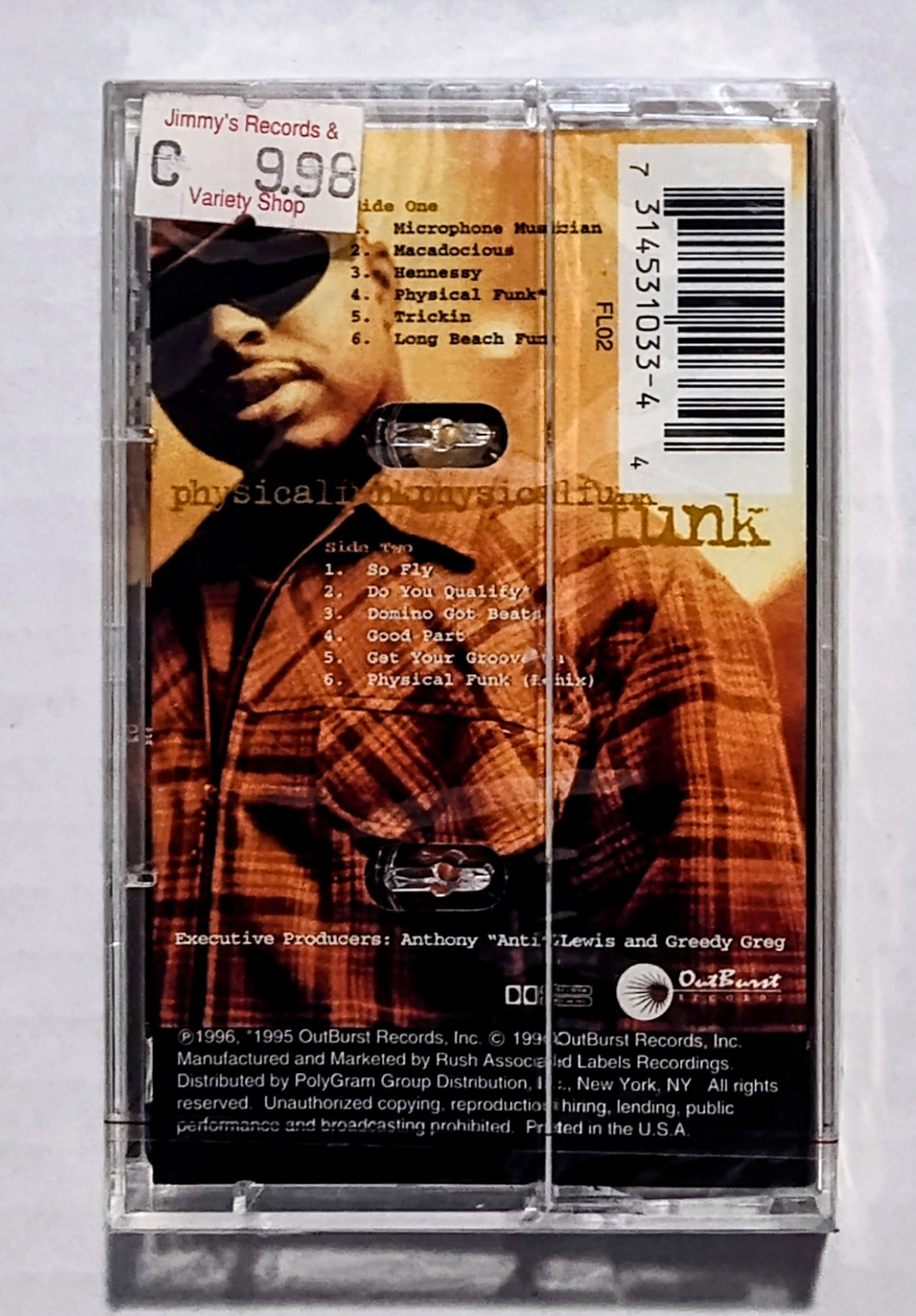 Domino - “Physical Funk” - CASSETTE TAPE M/M (Sealed with hype sticker; scratchy cellophane)